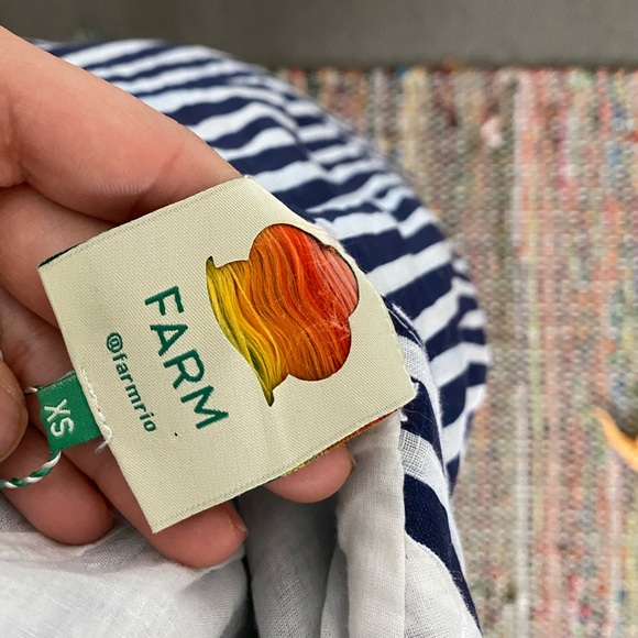 Embroidered Appliqué Farm Rio Striped Midi Dress - Picture 6 of 13